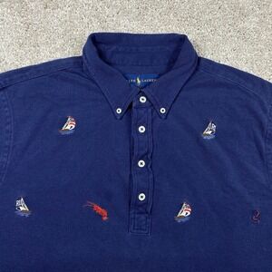 Polo Ralph Lauren Shirt Mens XL Blue Oxford Knit Sailing Lobsters RL Cotton